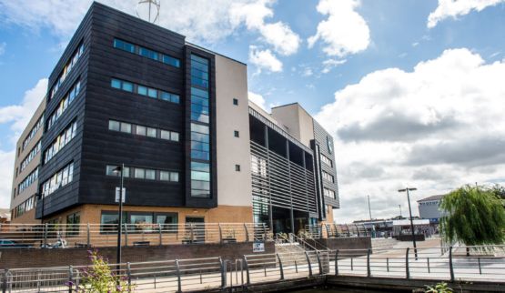 Exterior image of Leicester College's Abbey Park Campus building.