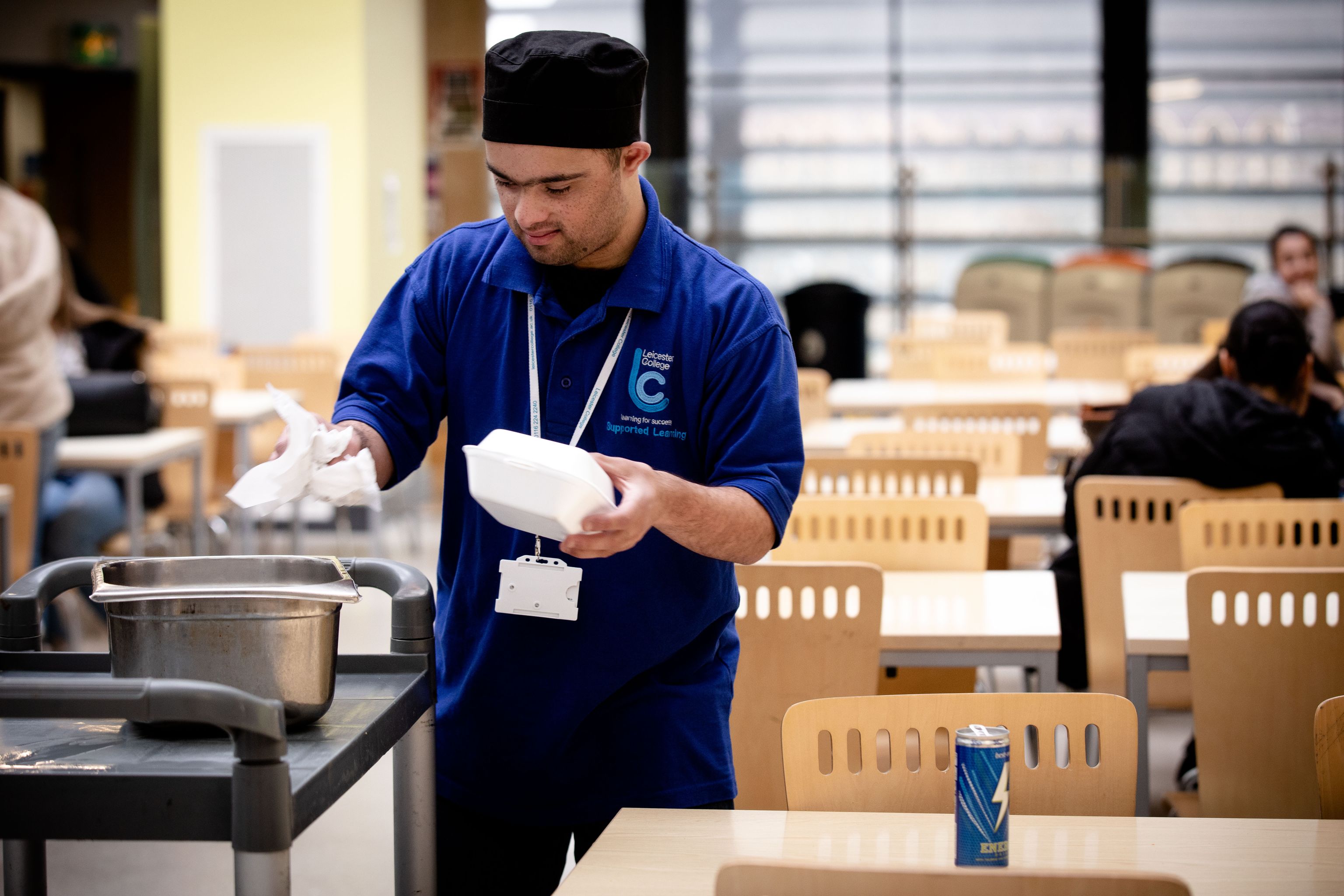 Student in canteen