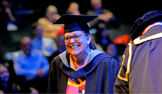 Jazz Farmer at graduation ceremony