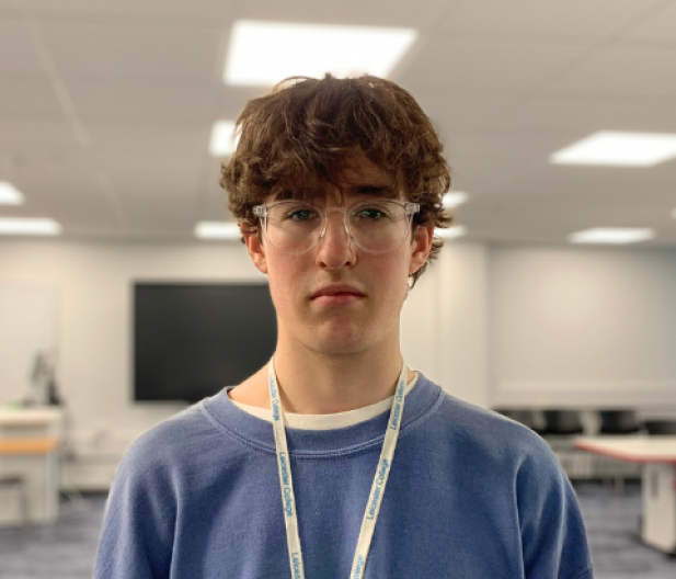 Harry Paolella in a computing classroom