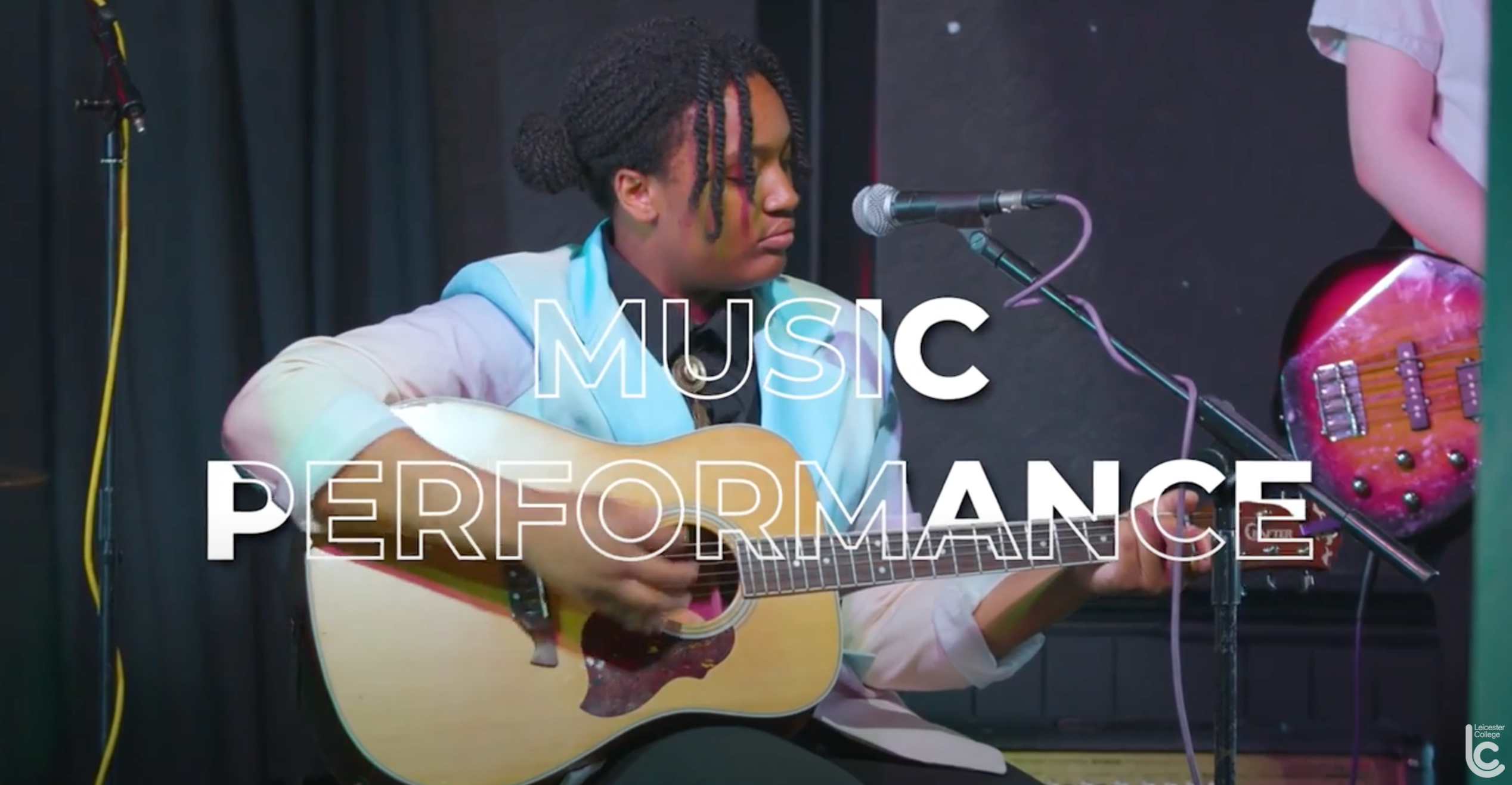 Music performance video cover shot